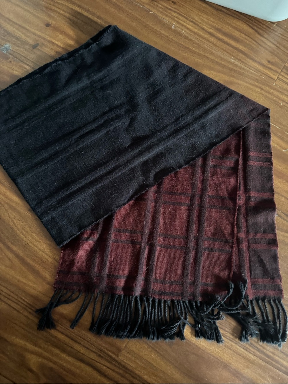 Black and Burgundy Reversible Men’s Scarf